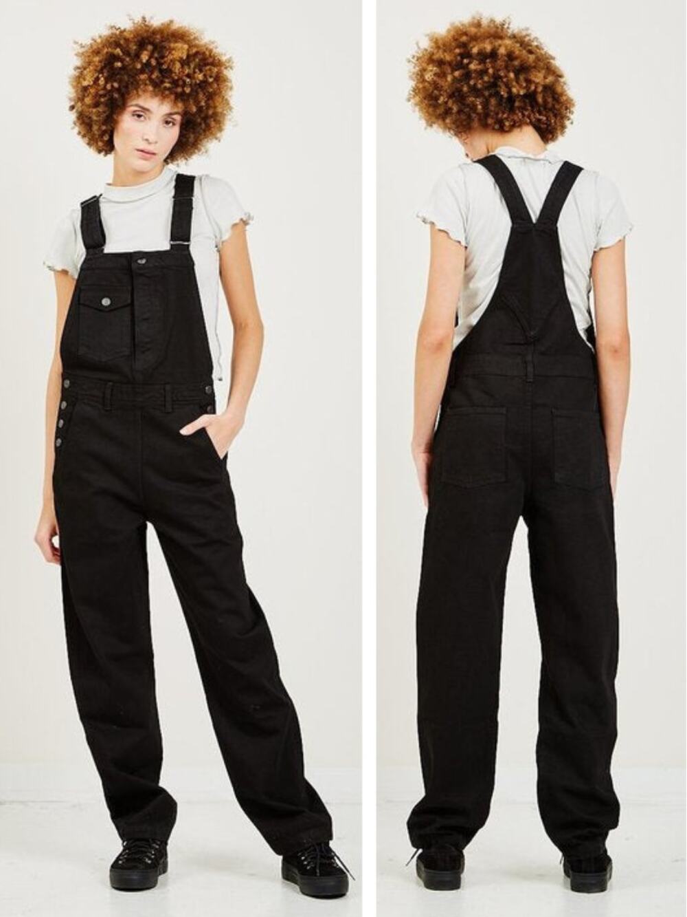 DECADE STUDIO Frankie Overalls Italian Denim Straight Relaxed Leg Size Large